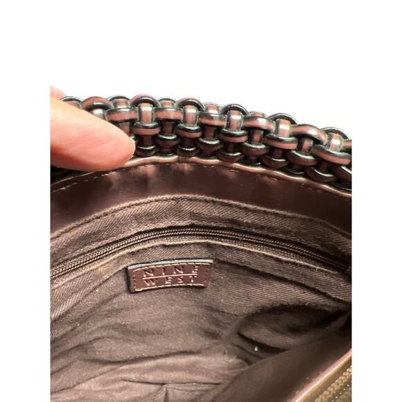 Nine West | Small Brown Woven Shoulder Bag - Picture 4 of 5